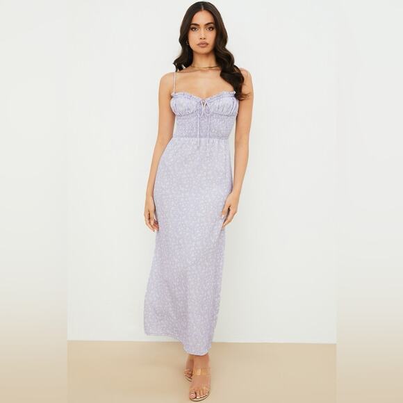 House of CB Dresses & Skirts - House of CB Janelle Lilac Floral Shirred Maxi Dress